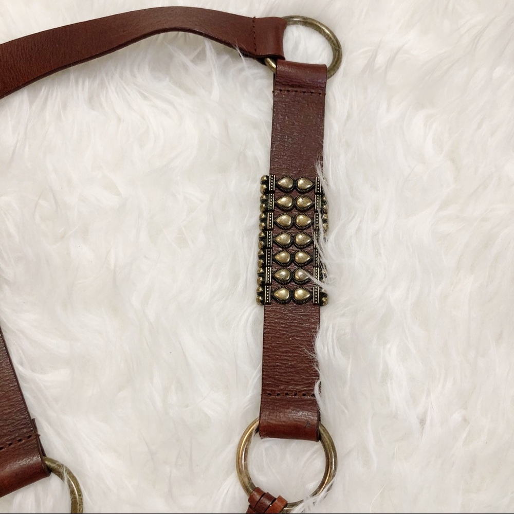 Brown Studded Fringe Women's Belt - Picture 3 of 8